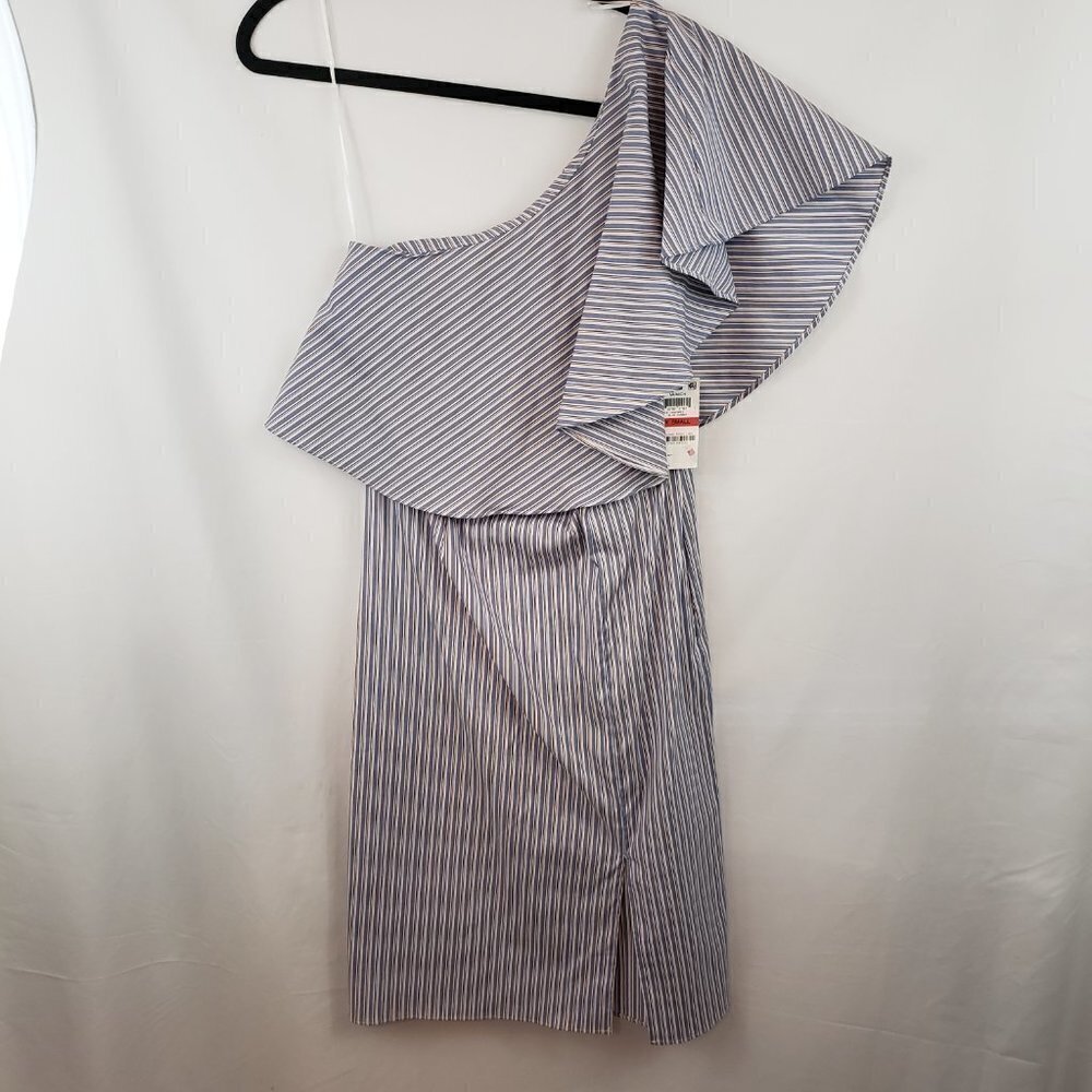 𝅺BAR III Popover One Shoulder Striped Dress NWT - Picture 4 of 5